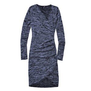 Aritzia Wilfred Free Klum midi faux wrap bodycon dress M